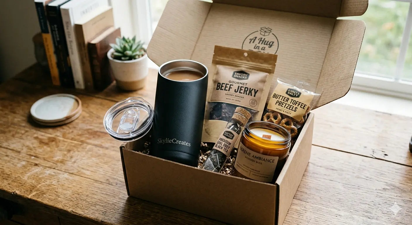 Teacher appreciation gift boxes with mug and thank you card