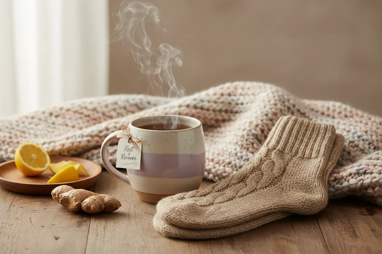 Get well soon gift boxes for women with tea and cozy socks