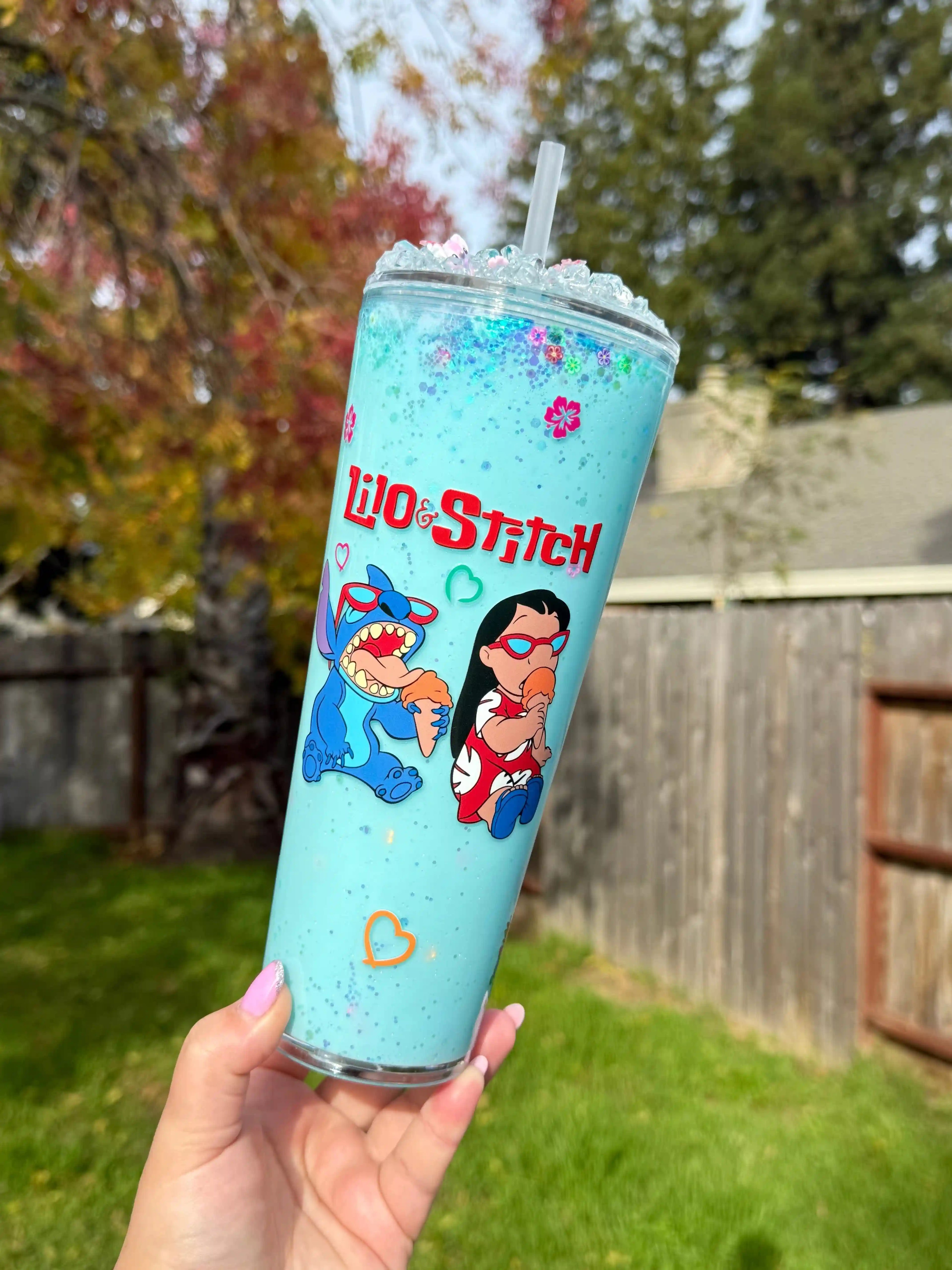 Lilo & Stitch Snow Globe Tumbler 24oz street 1