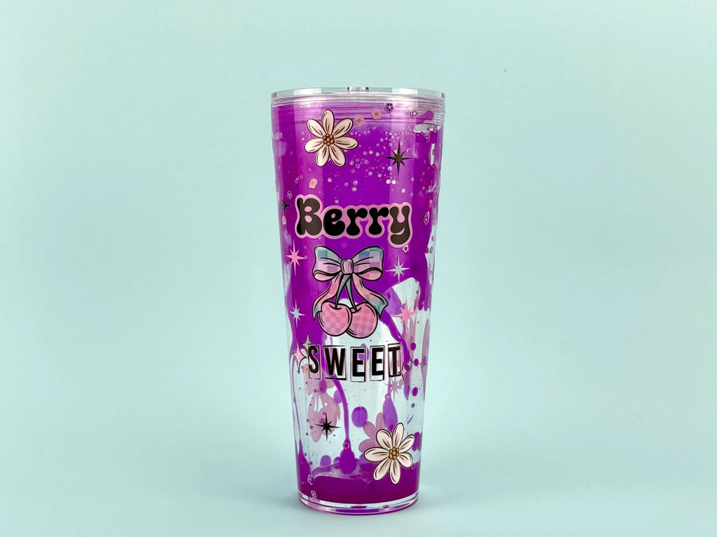 Berry Sweet Lava Drip Snow Globe Cup 24oz