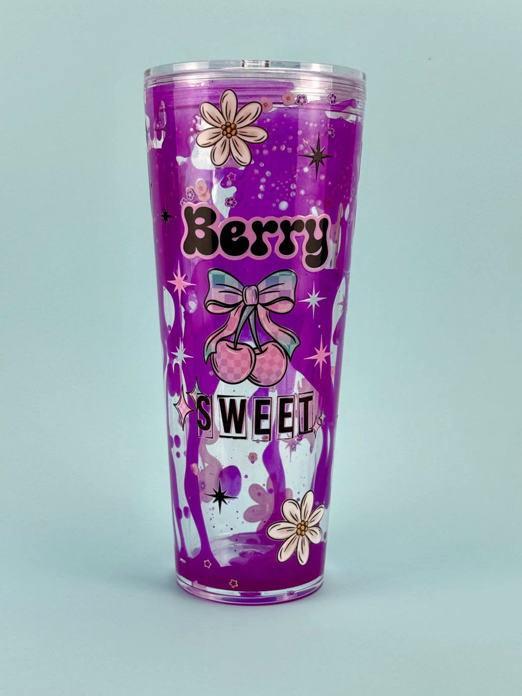 Berry Sweet Lava Drip Snow Globe Cup 24oz - Side