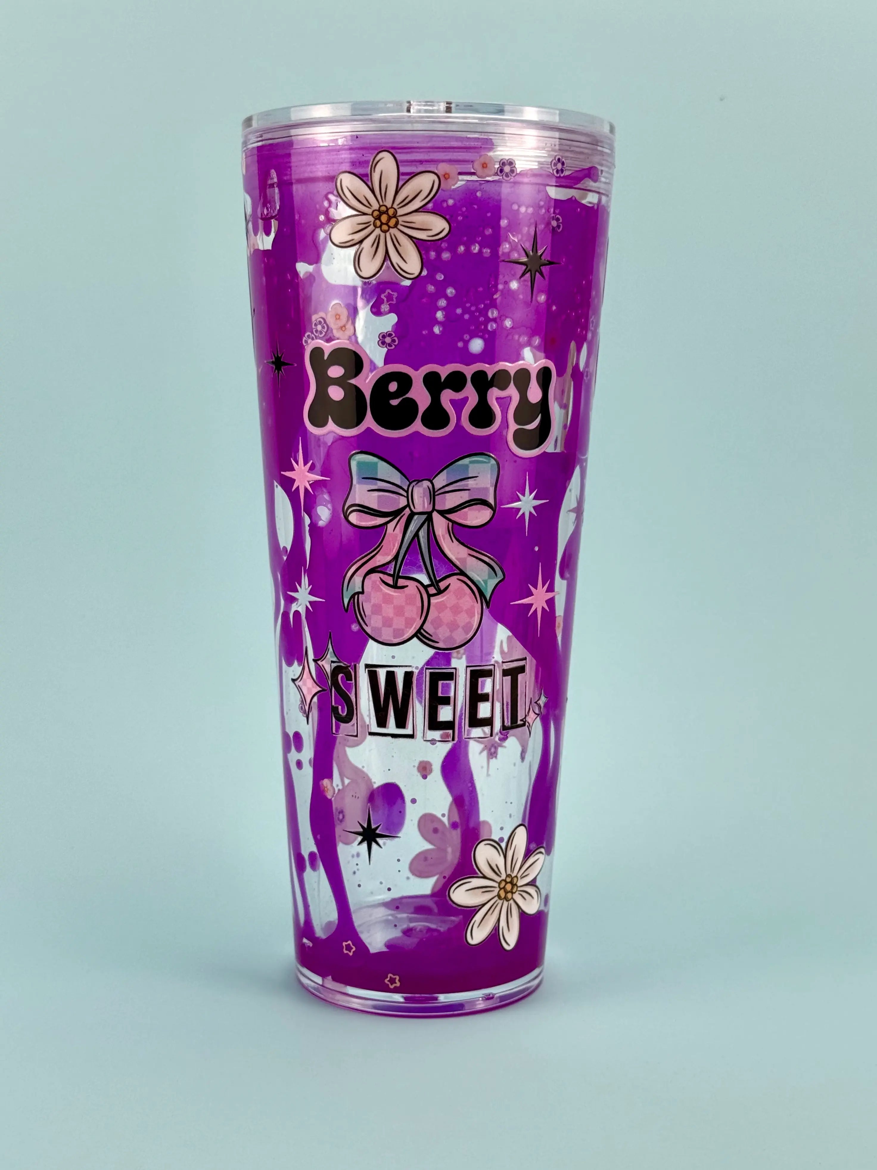 Berry Sweet Lava Drip Snow Globe Cup 24oz - Side
