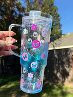 Blue Lava Drip Tumbler with Handle 40oz street