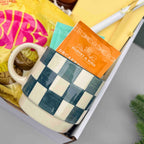 Blue Serenity Handmade Gift Box – Cozy Set with Notebook, Honey, Jam, Tea & Ceramic Mug 7780