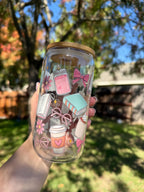 Bookish Charm Glass Cup with Bamboo Lid & Reusable Straw 16 oz Street