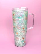 Bows Bottles Gift Snow Globe Cup with Handle 40oz Side