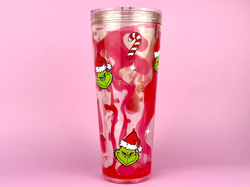 Candy Grinch Lava Drip Snow Globe Cup 24oz
