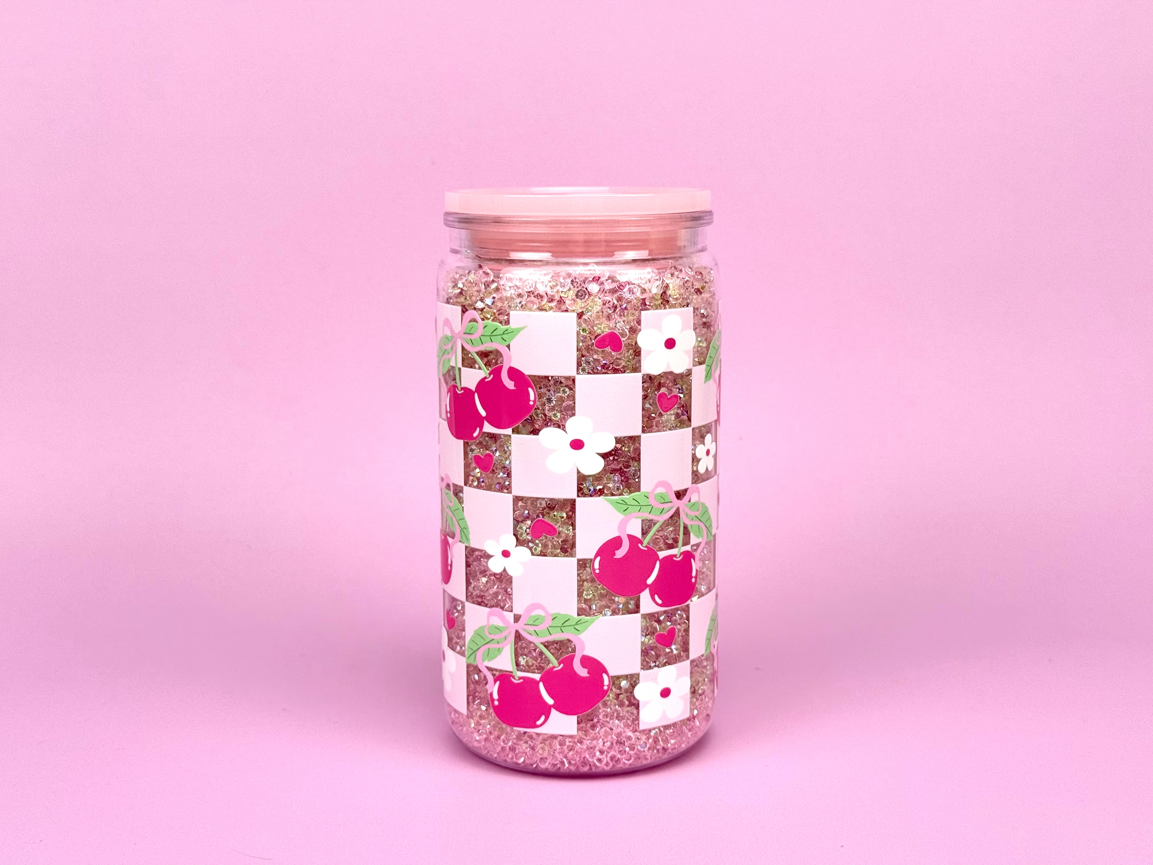 Cherry Sparkle Crystals Tumbler 16 oz main