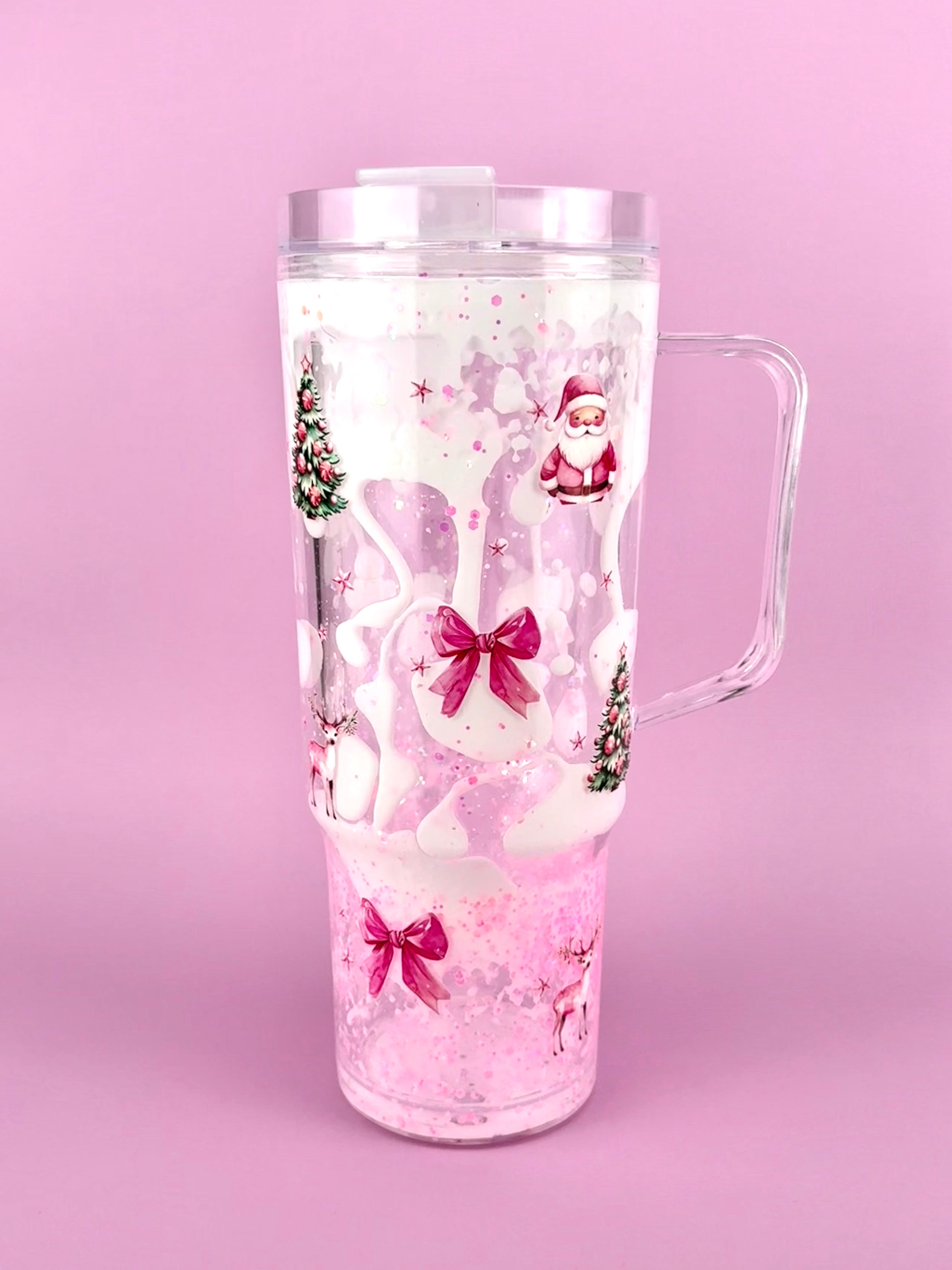 Christmas Drip Tumbler with Handle 40oz