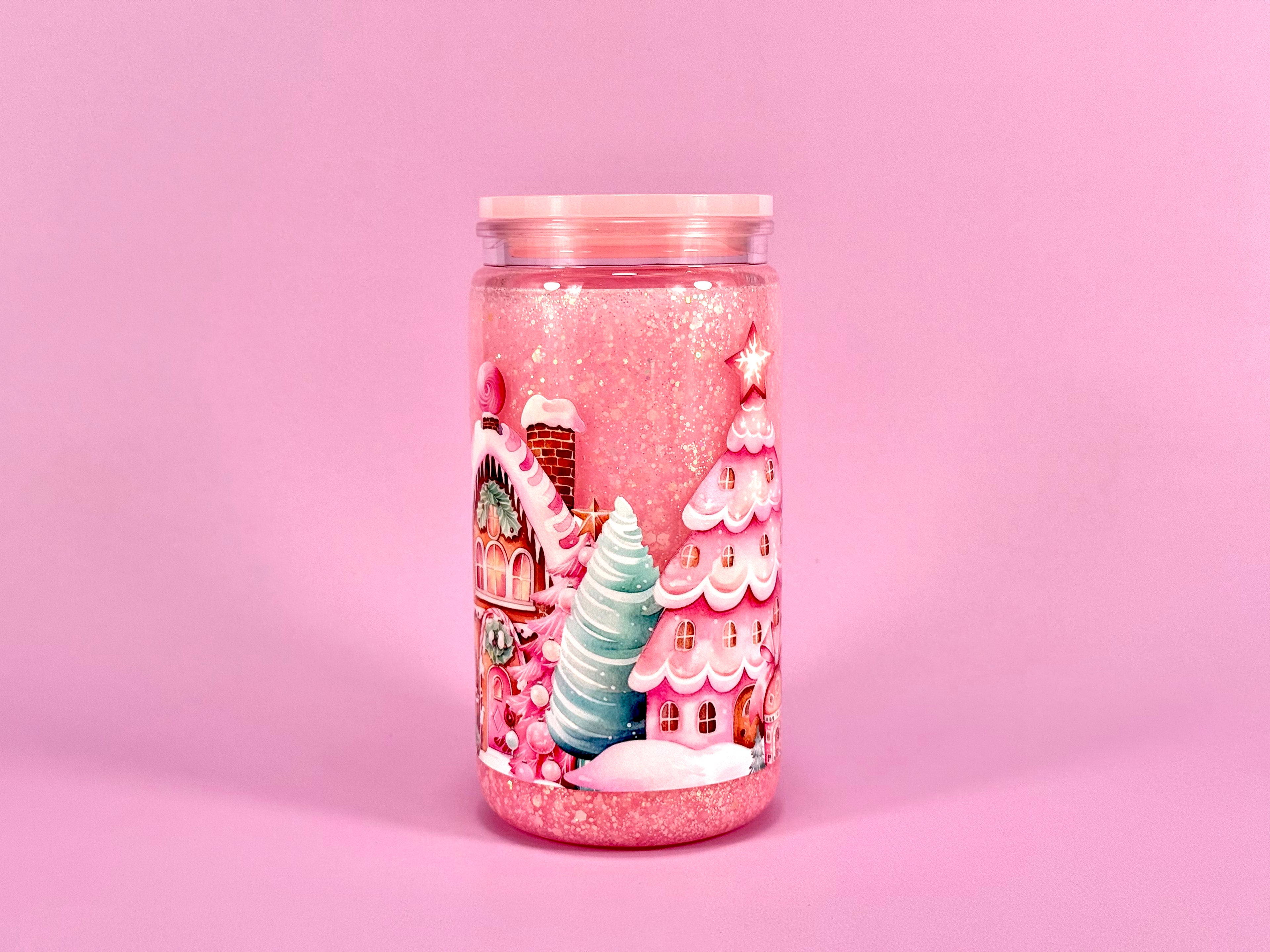 Christmas Tree Tumbler, Festive Acrylic Cup with Lid & Straw