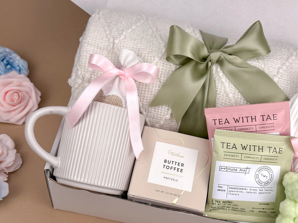 Cozy Gift Basket for Women with Blanket, Mug & Sweet Treats | Self Care Gift Box for Her 3