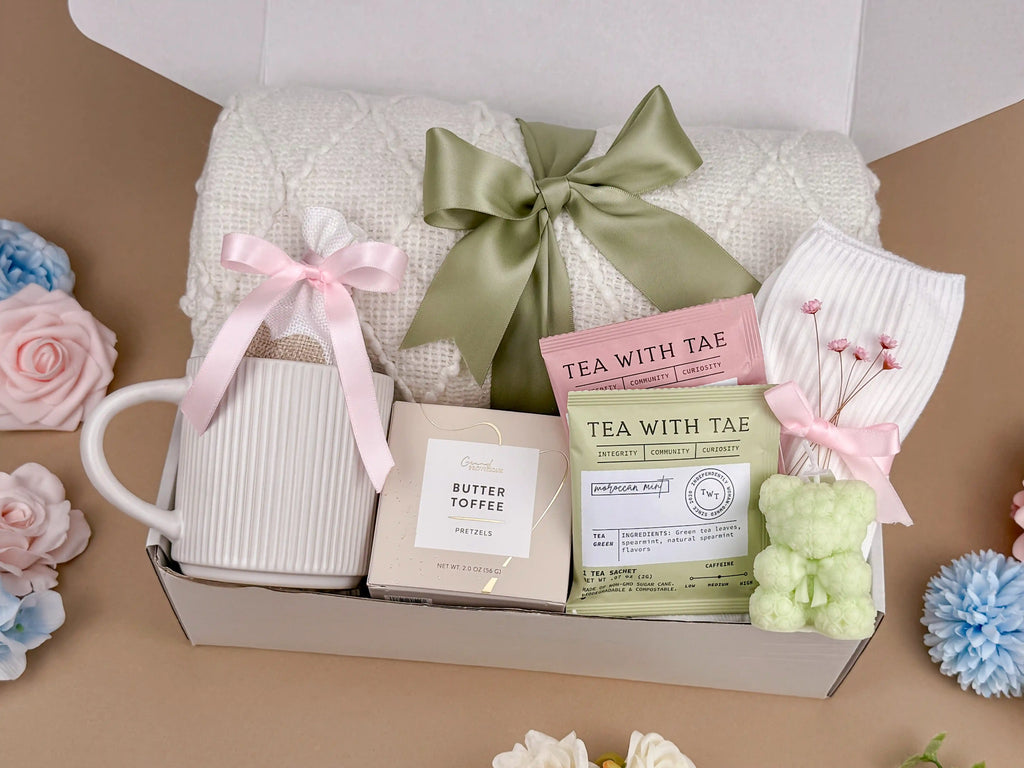 Cozy Gift Basket for Women with Blanket, Mug & Sweet Treats | Self Care Gift Box for Her 2