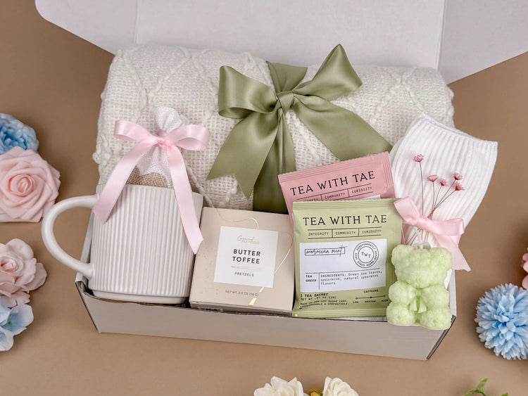 Cozy Gift Basket for Women with Blanket, Mug & Sweet Treats | Self Care Gift Box for Her 2