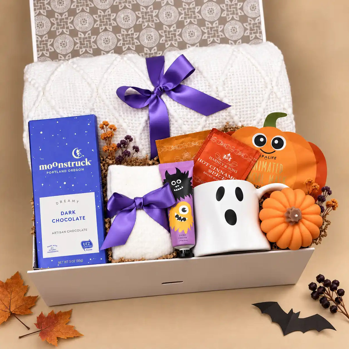 Cozy Halloween Boo Gift Basket for Her