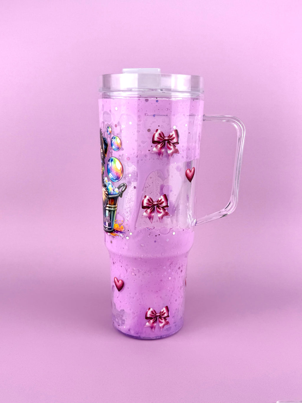 Dog Mama Drip Tumbler with Handle 40oz side