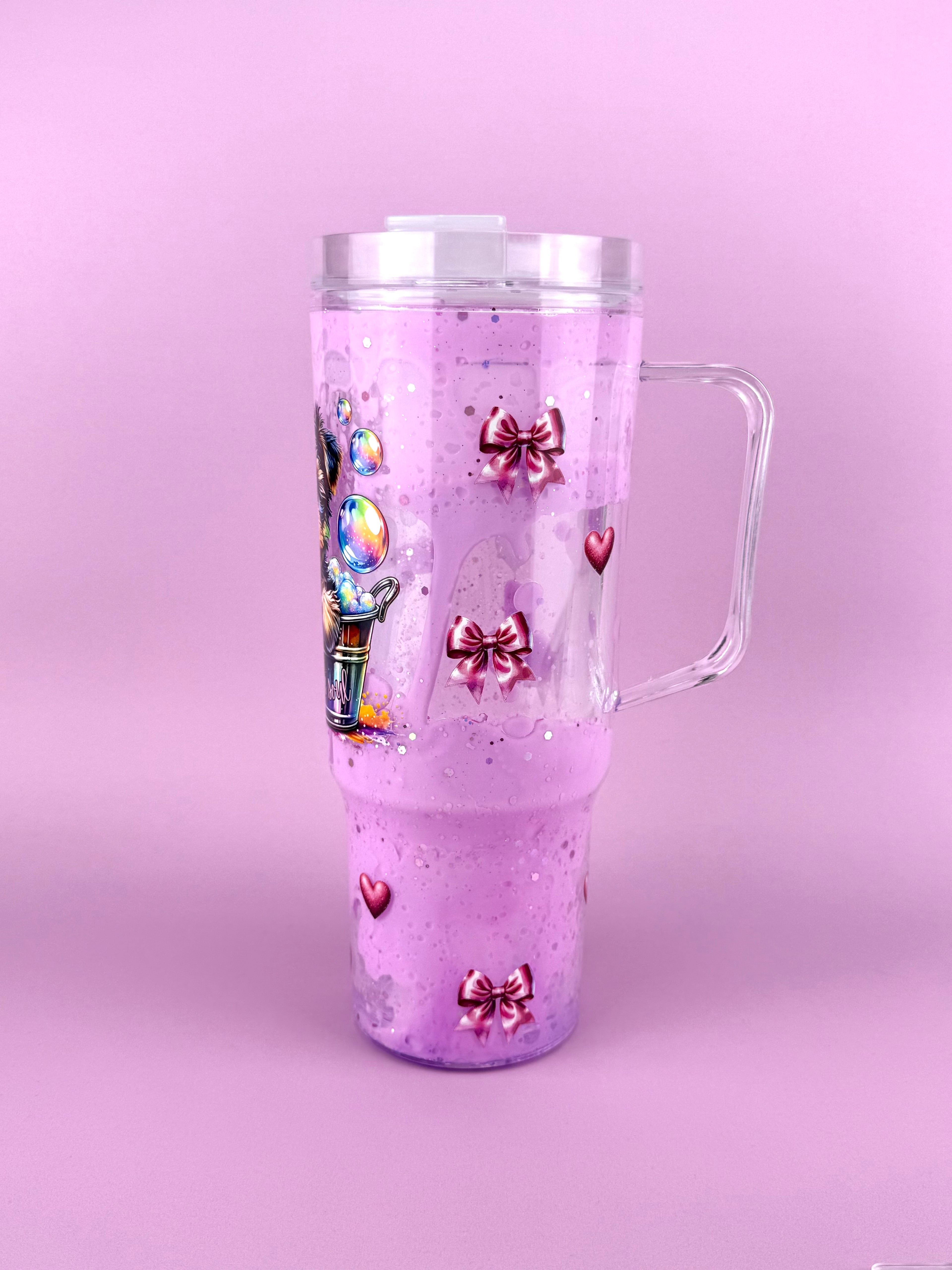 Dog Mama Drip Tumbler with Handle 40oz side