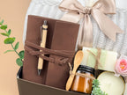 Everything Gift Box for Him – Leather Notebook, Candle, Bath Salts, Throw Blanket, Lemon Soap, Cozy Socks image 3