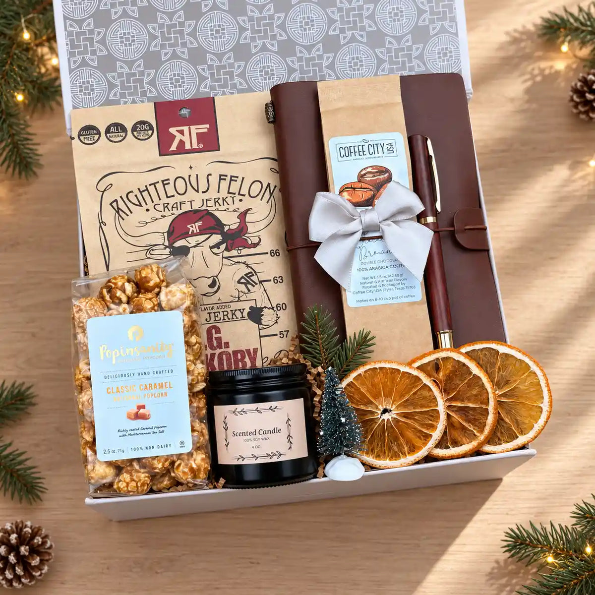 Premium Gifts for Him with Leather Journal & Gourmet Coffee Set
