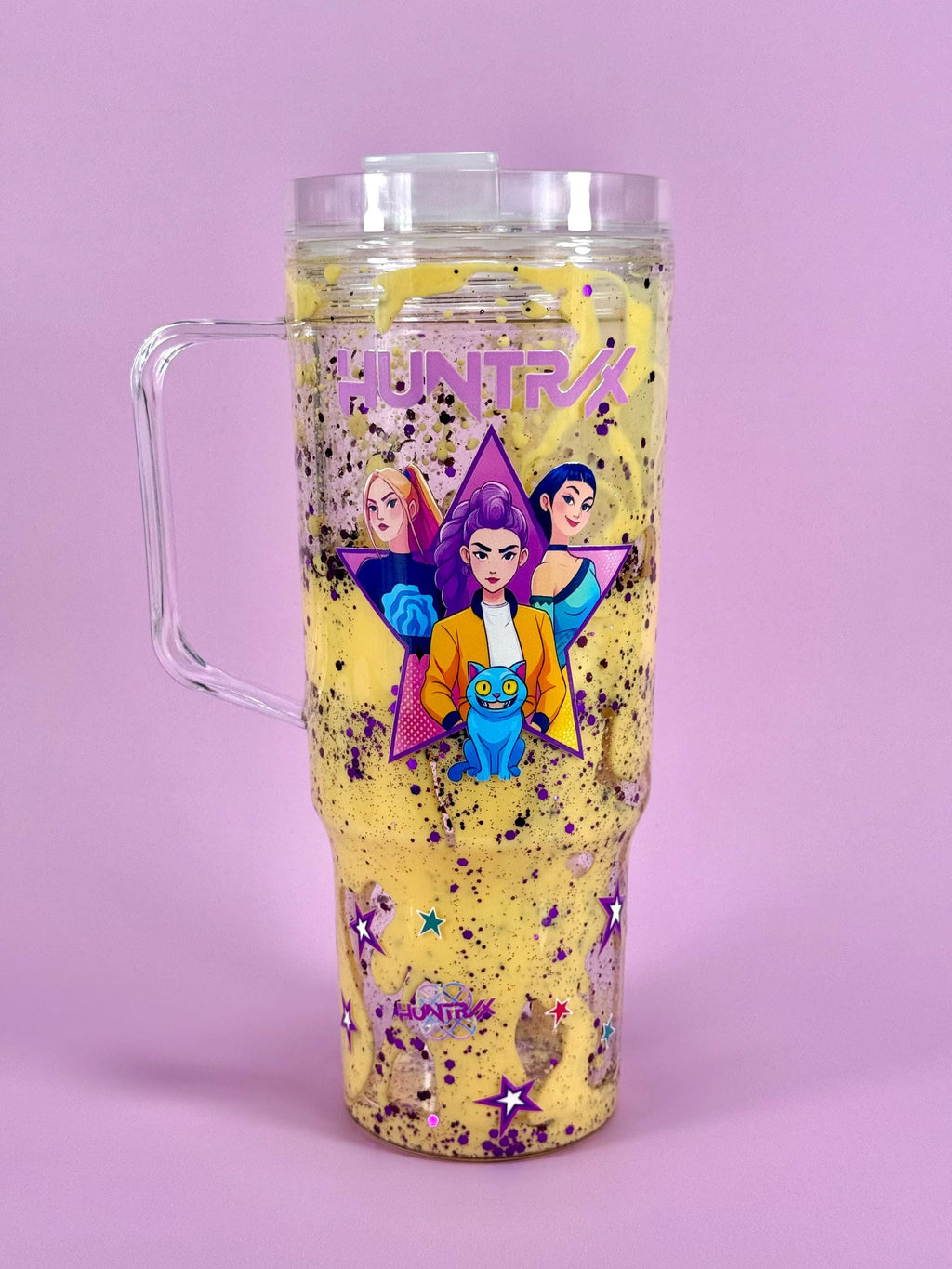 Kpop Demon Hunters Drip Lava Glitter Tumbler with Handle 40oz