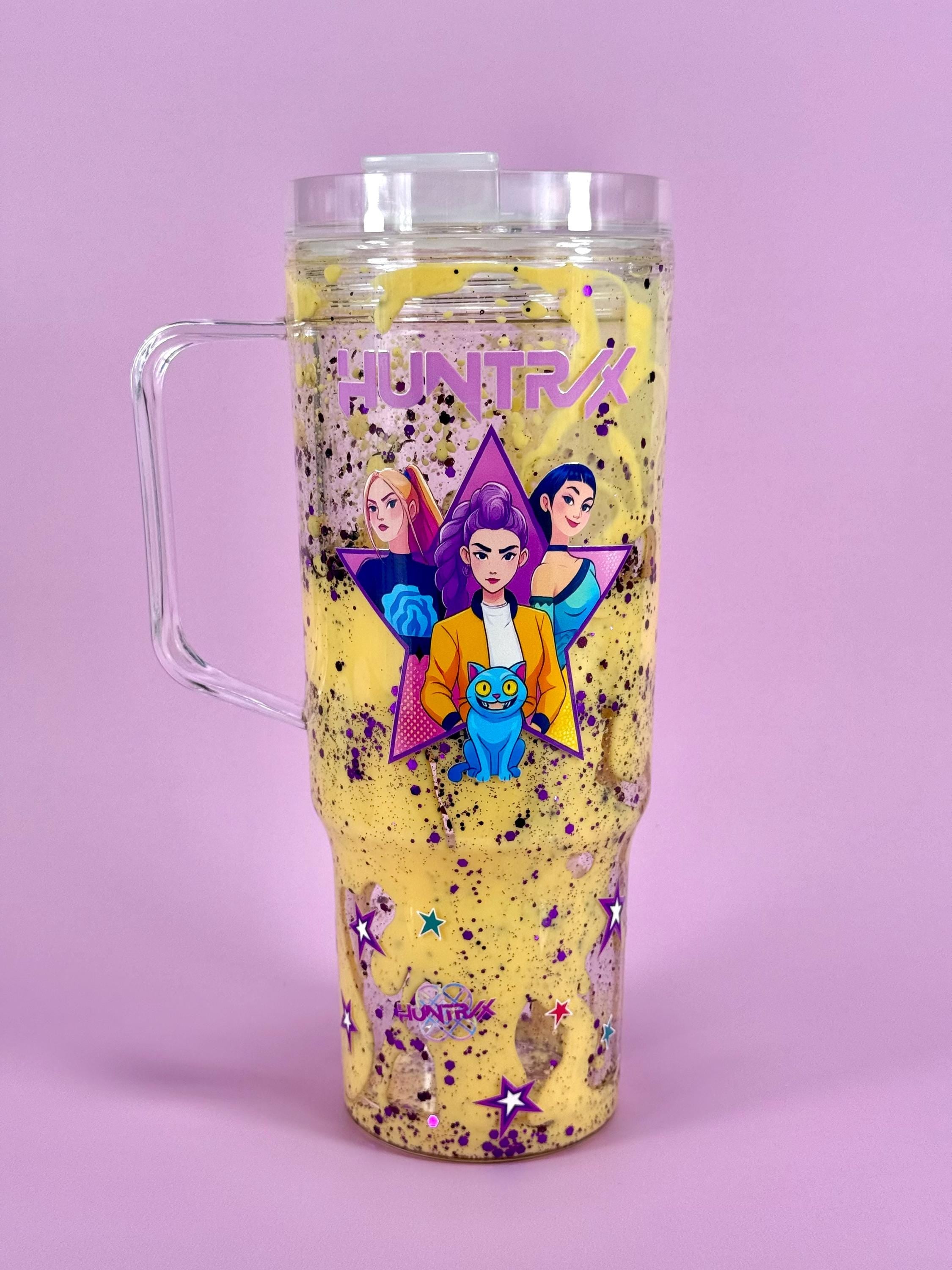 Kpop Demon Hunters Drip Lava Glitter Tumbler with Handle 40oz