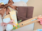 Graduation Gift Box for Him or Her – Luxury Congratulations Gift Basket with Knitted Throw Blanket, Leather Journal, Ceramic Mug, and Gourmet Cocoa Set