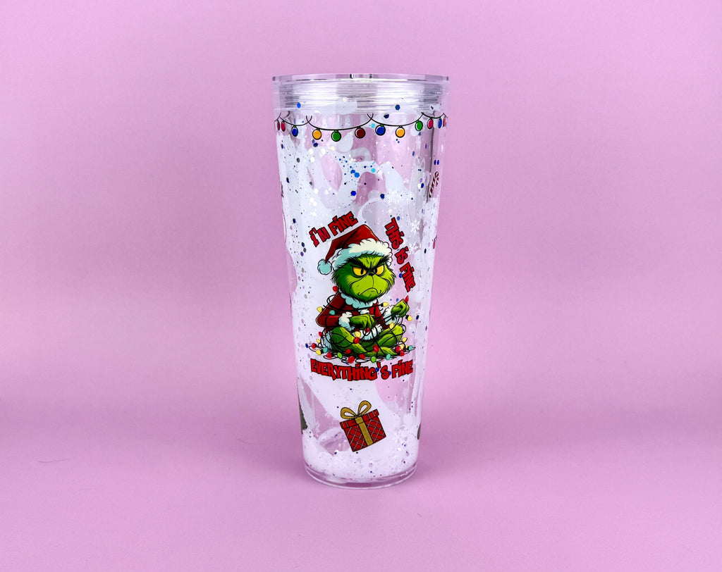 Grinch Lava Drip Snow Globe Cup 24oz