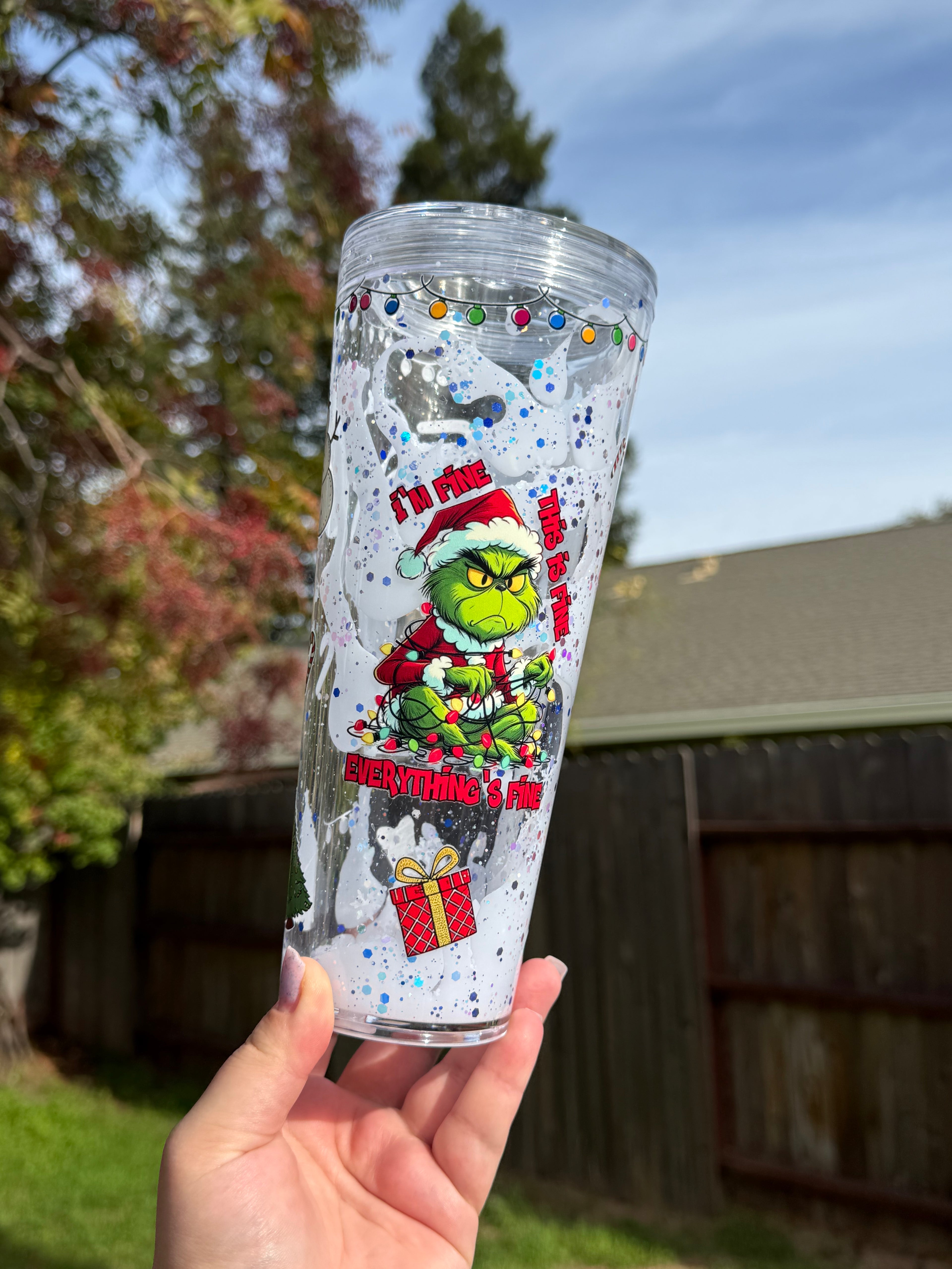 Grinch Lava Drip Snow Globe Cup 24oz Street
