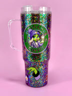 Grinch Sparkle Acrylic Tumbler with Handle 40oz