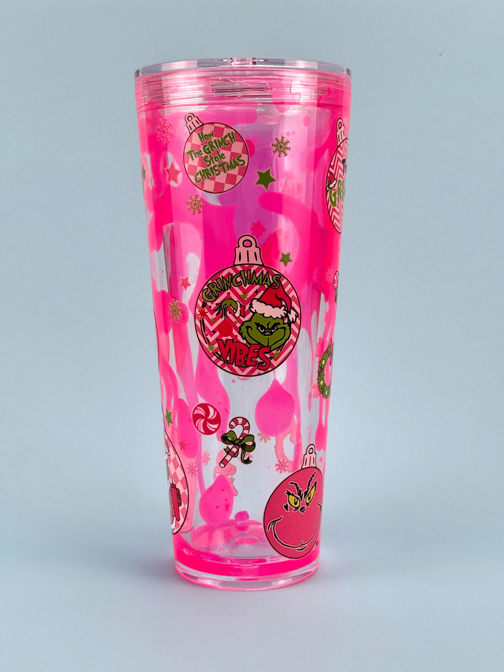 Grinch Stole Lava Drip Snow Globe Cup 24oz