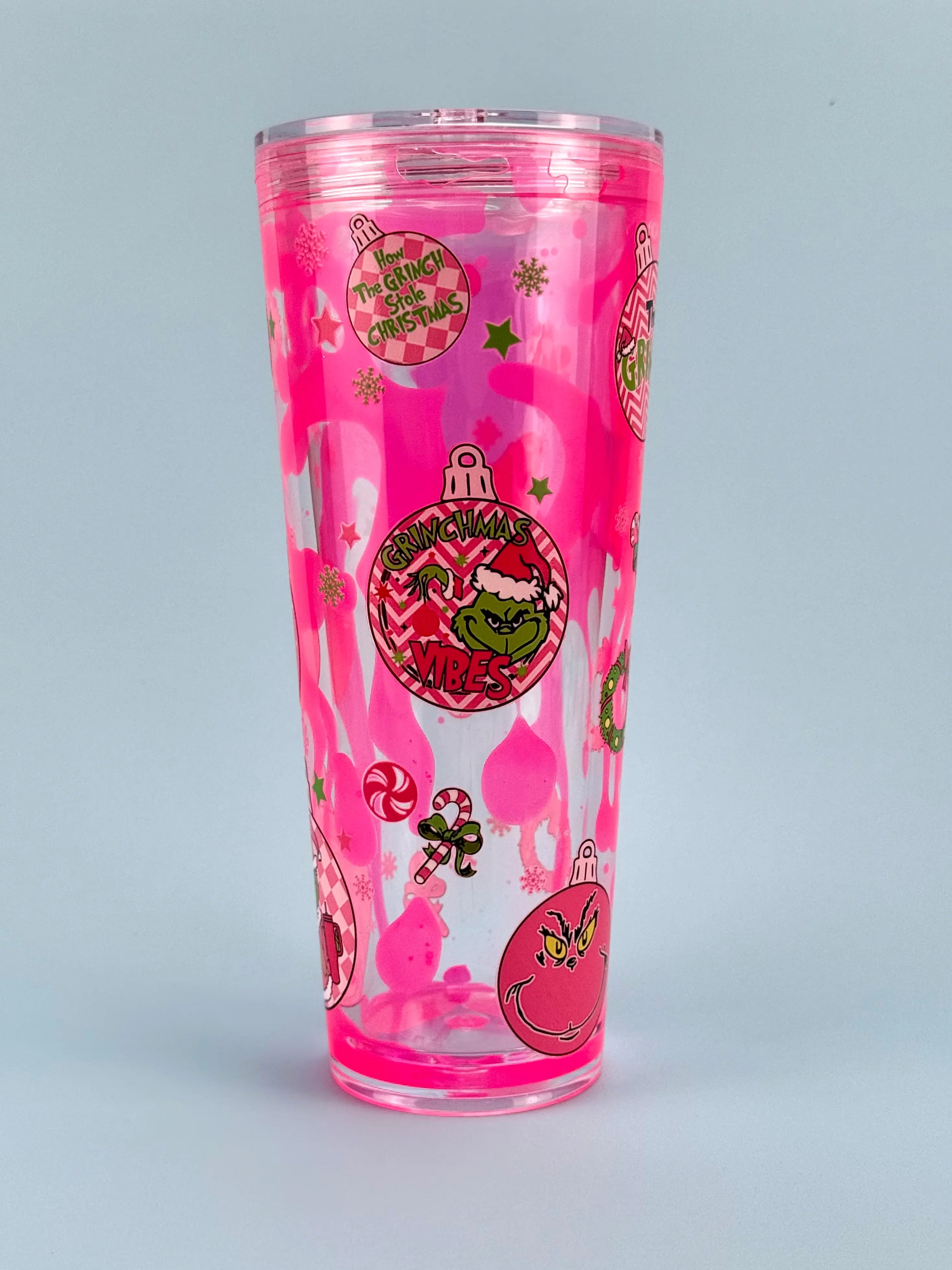 Grinch Stole Lava Drip Snow Globe Cup 24oz