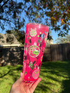 Grinch Stole Lava Drip Snow Globe Cup 24oz Outside