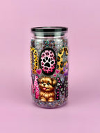 Dog Mama Sparkle Acrylic Cup 16oz with Floating Crystals