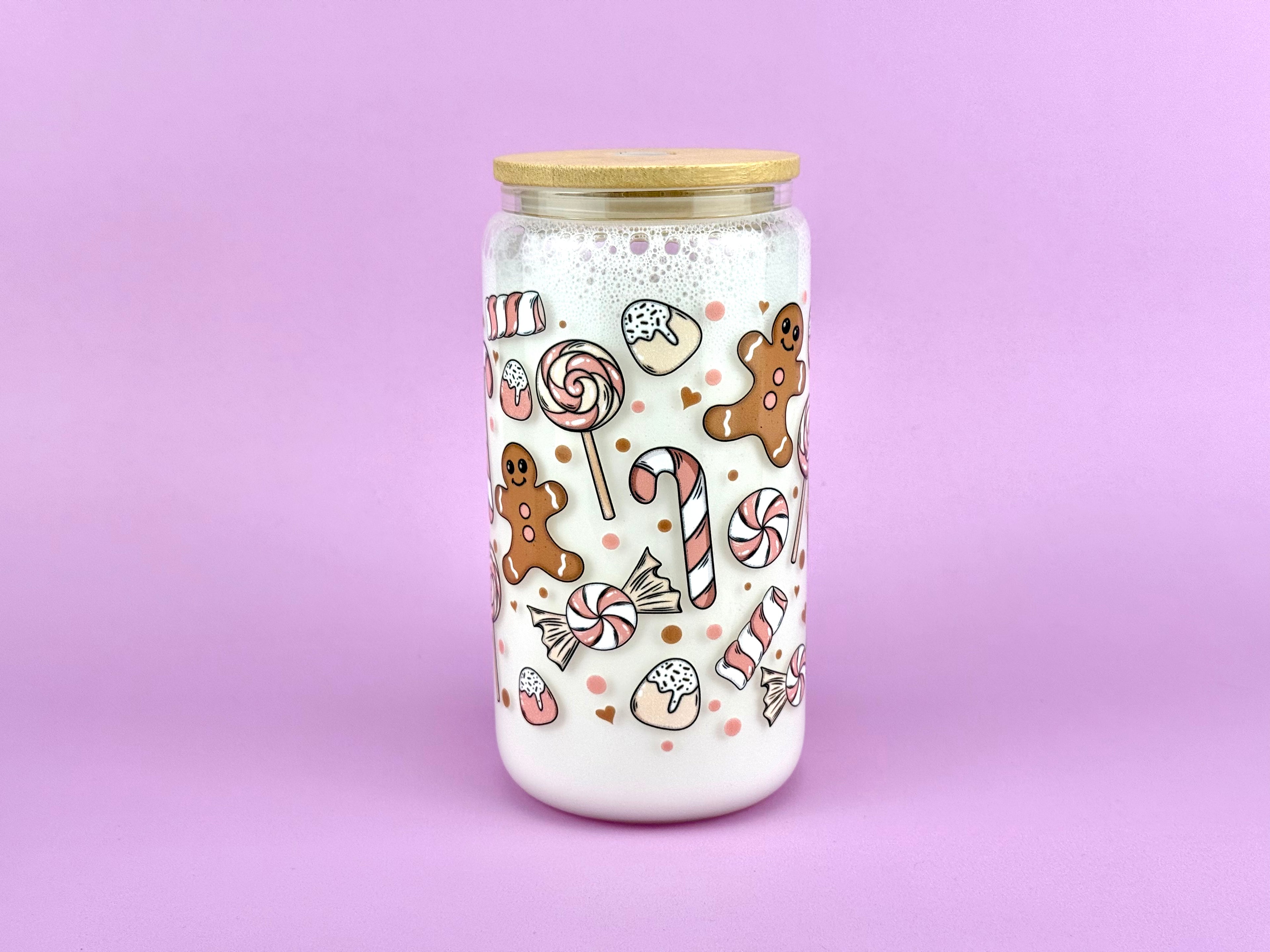 Milk Candies and Cookies Acrylic Cup 16oz - Lid & Straw