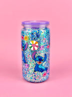 Stitch Glitter Acrylic Cup 16oz - Lid & Straw