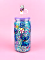 Stitch Glitter Acrylic Cup 16oz - Lid & Straw