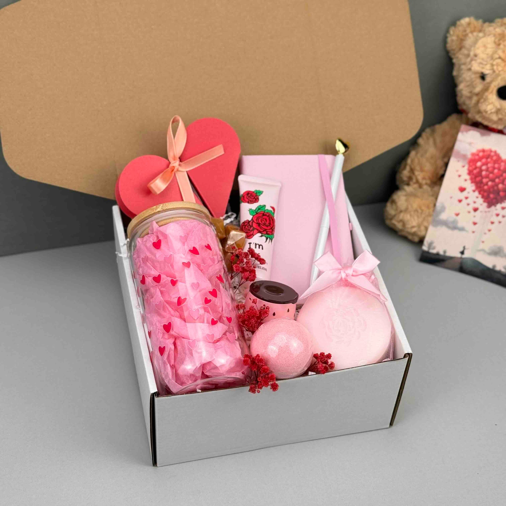 Valentine's Gift Box for Her | Romantic Cozy Handmade Present, Thoughtful Birthday or Thank You Gift
