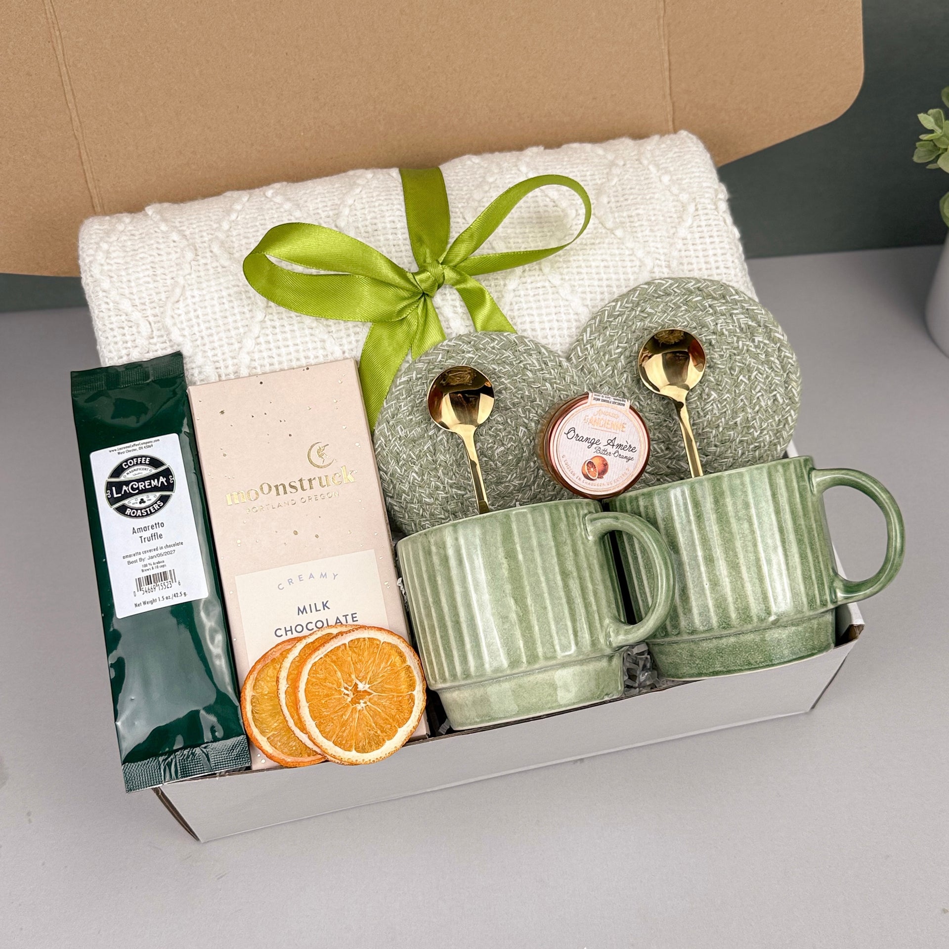 New Home Cozy Welcome Gift Box — Hygge Housewarming Gift Basket for Couples & Home Lovers