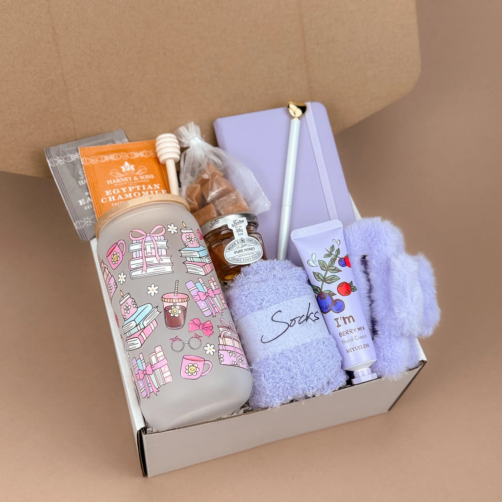Serene Bliss Gift Box – Handmade Cozy Self-Care Set with Tumblers & Tea, Perfect for Relaxation