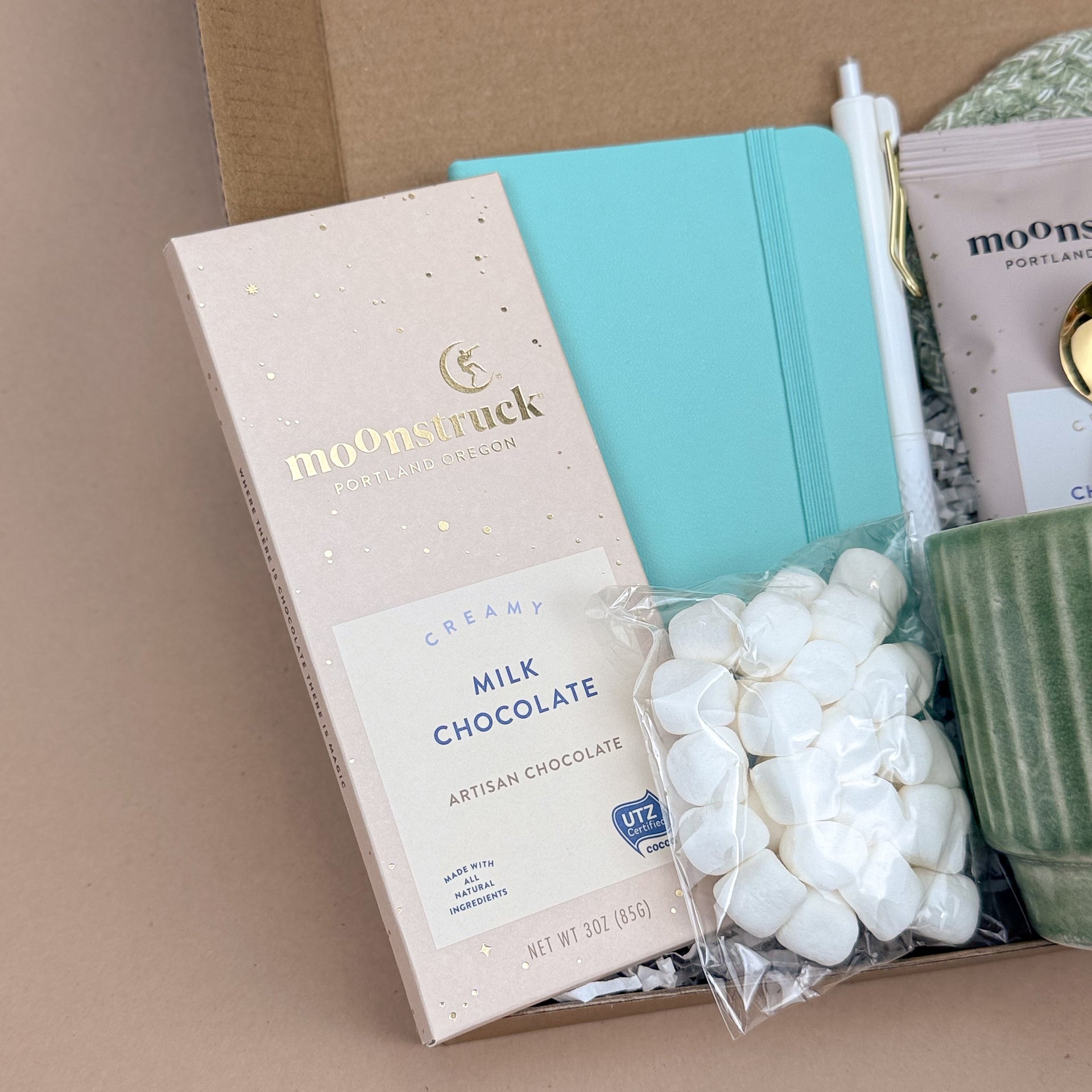 Gift Box for Best Friends, Teens & Coworkers – Cozy Self-Care Package with Mug, Notebook, Cocoa & Sweet Treats Image 3