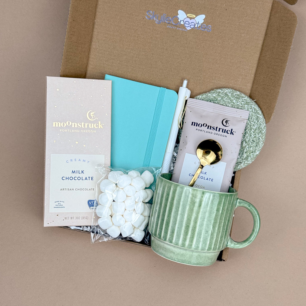 Gift Box for Best Friends, Teens & Coworkers – Cozy Self-Care Package with Mug, Notebook, Cocoa & Sweet Treats Image 2