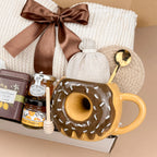 Warm Hug Donut Gift Box – Handmade Cozy Self-Care Set with Blanket, Mug & Tea, Perfect for Relaxation Image 4