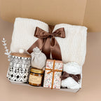 Golden Cozy Moments Gift Box – Self-Care Package with Blanket, Honey & Candle, Perfect for Relaxation, Thinking of You Image 2