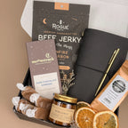 Curated Man Cave Gift Box for Him - Leather Journal, Gourmet Snacks, Caramel Coffee, Candle & Treats | Unique Birthday Gifts for Men Image 3