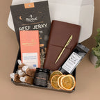 Curated Gentleman's Discovery Box - Brown Leather Journal, Croggy Morning Coffee, Artisan Snacks & Citrus Candle | Unique Gifts for Men Image 2