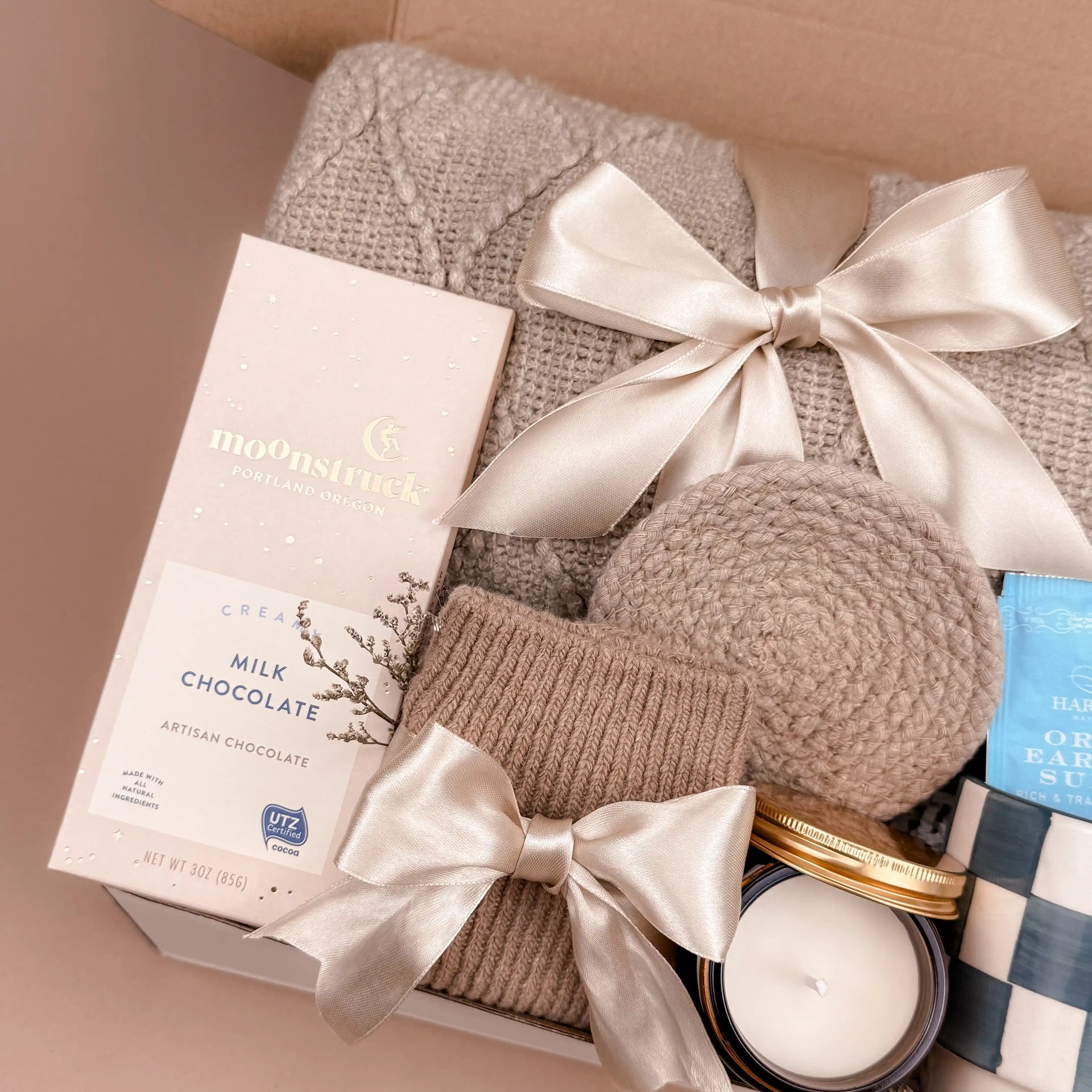 Cozy Night In Self-Care Gift Box | Luxury Throw Blanket, Ceramic Mug & Tea Set, Premium Socks, Scented Candle & Chocolate | Ultimate Relaxation Gift for Everyone Image 3