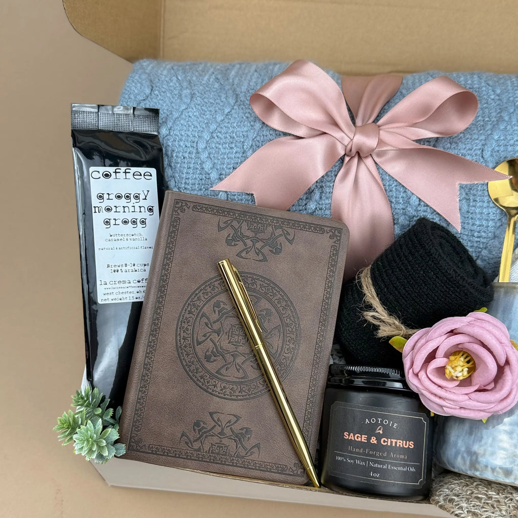 Premium Men’s Gift Box – Handmade Blue Cozy Coffee & Relaxation Set for Him, Perfect Self-Care Image 3