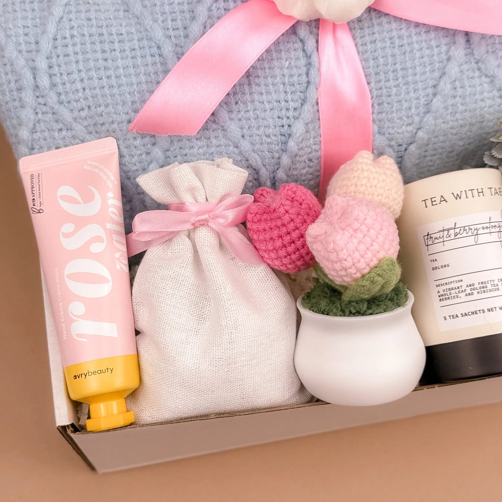 Birthday Self-Care Gift Box for Her | Cozy Blanket, Scented Candle, Hand Cream & Gourmet Snacks | Relaxation Spa Set Image 3