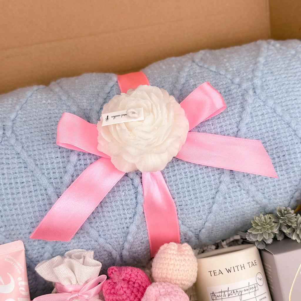 Birthday Self-Care Gift Box for Her | Cozy Blanket, Scented Candle, Hand Cream & Gourmet Snacks | Relaxation Spa Set Image 5