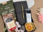 Man Cave Gift Box — Leather Journal, Gourmet Snacks & Coffee for Him 4