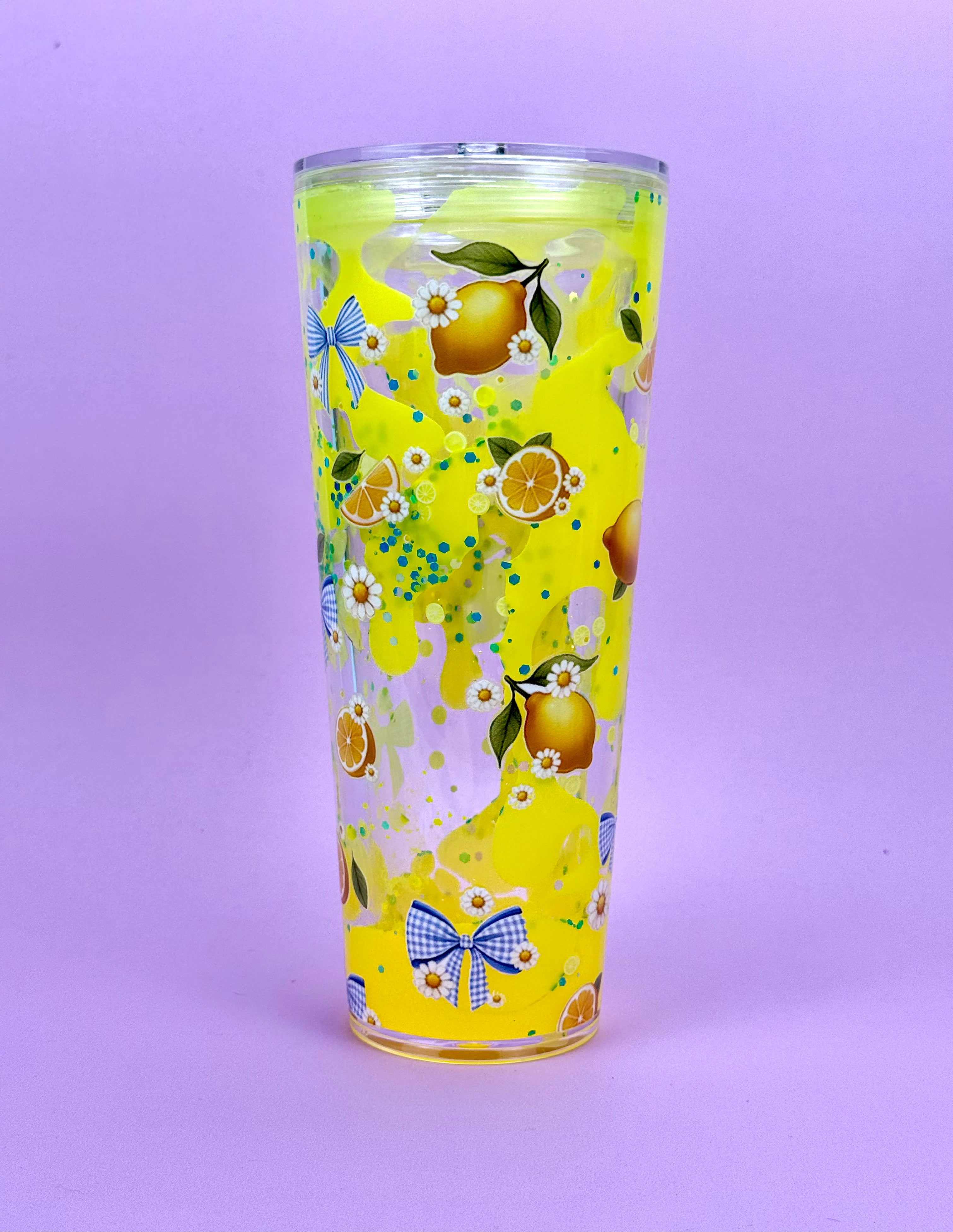 Lemon Lava Drip Snow Globe Cup 24oz Side